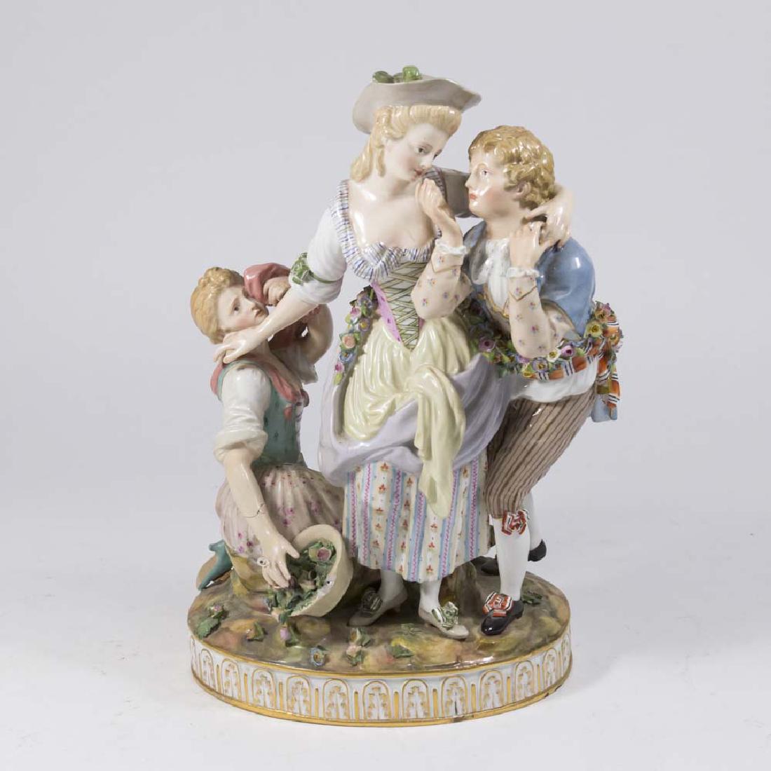 Meissen Grouping, Young Couple w/ Kneeling Female (1 of 6)