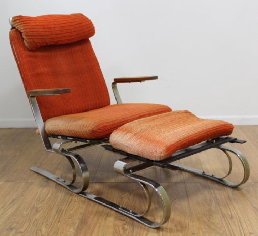 1970s Chrome Based Chair & Ottoman (1 of 6)