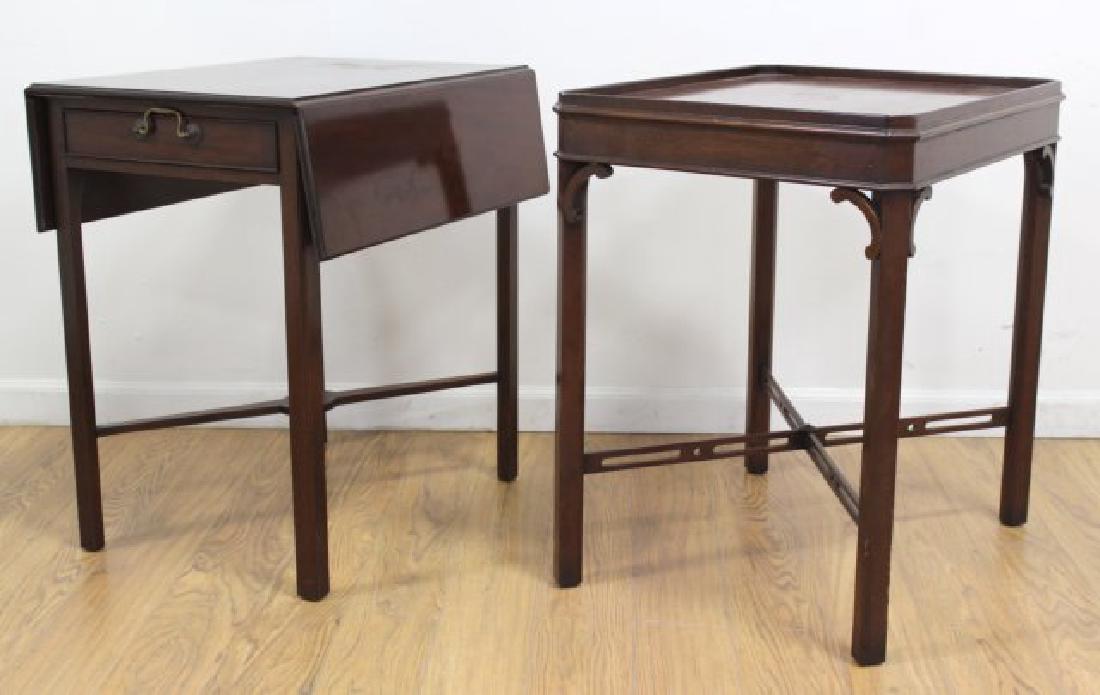 2 Custom-Made English Style Mahogany Lamp Tables (1 of 5)