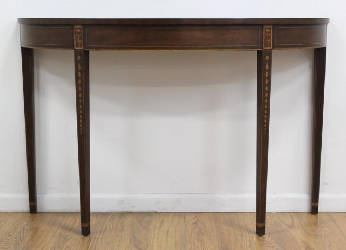 George III Style Banded Demilune Console Table (1 of 6)