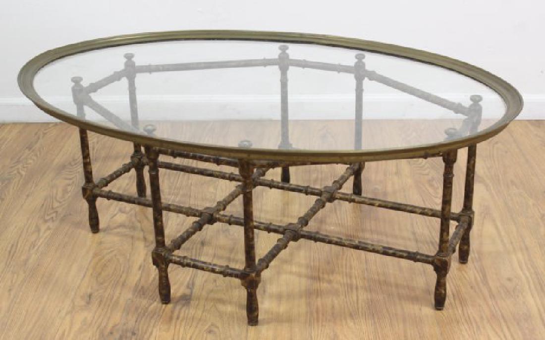 Giltwood Faux Bamboo Base Coffee Table (1 of 3)