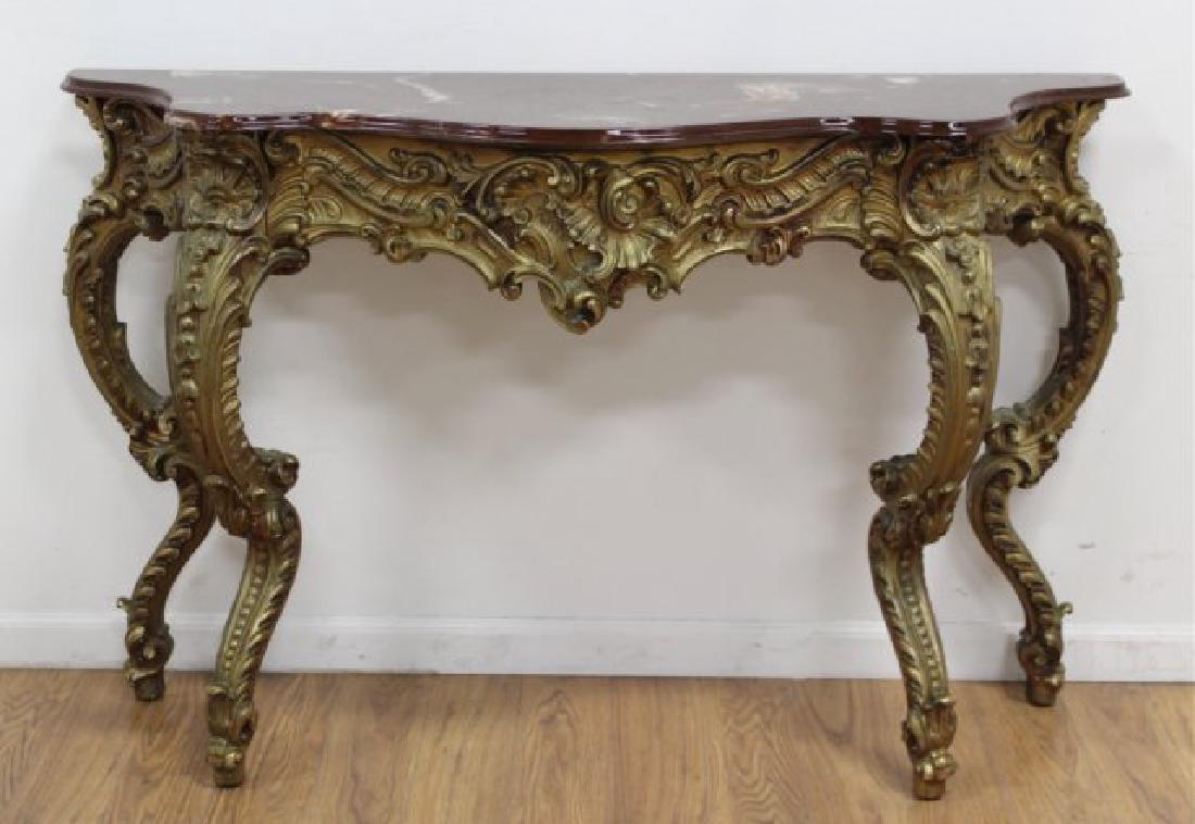 Marble-Top French Style Console Table (1 of 5)