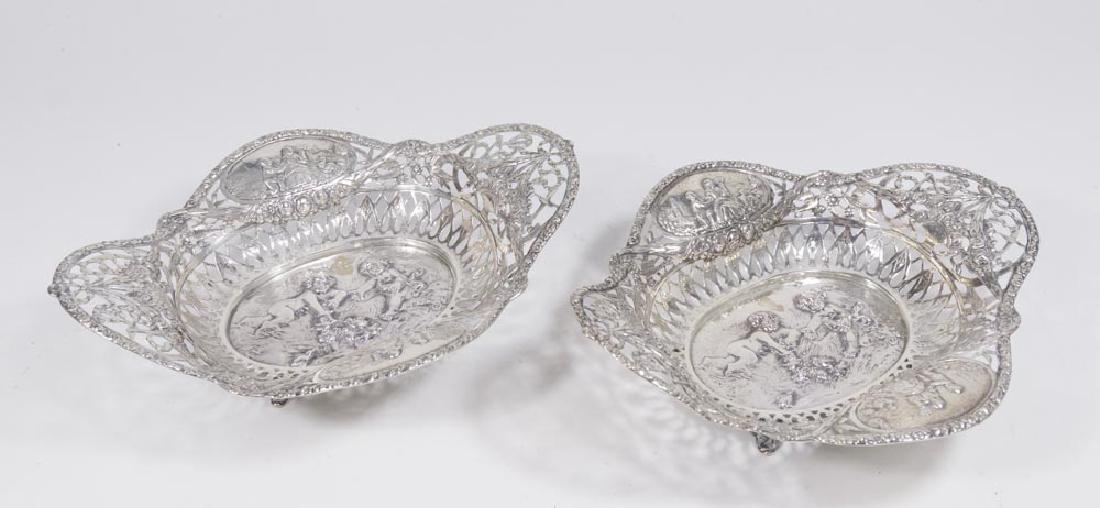 Pair Open Reticulated Sterling Silver Baskets (1 of 6)