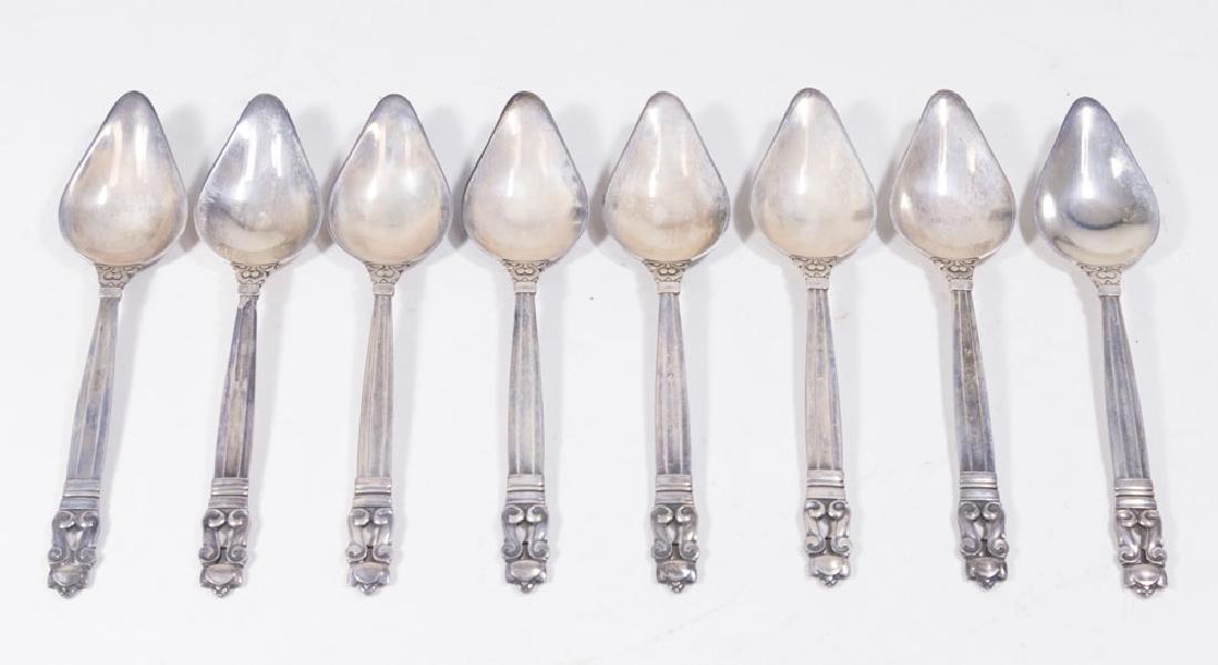 8 Georg Jensen Sterling Silver Grapefruit Spoons (1 of 3)
