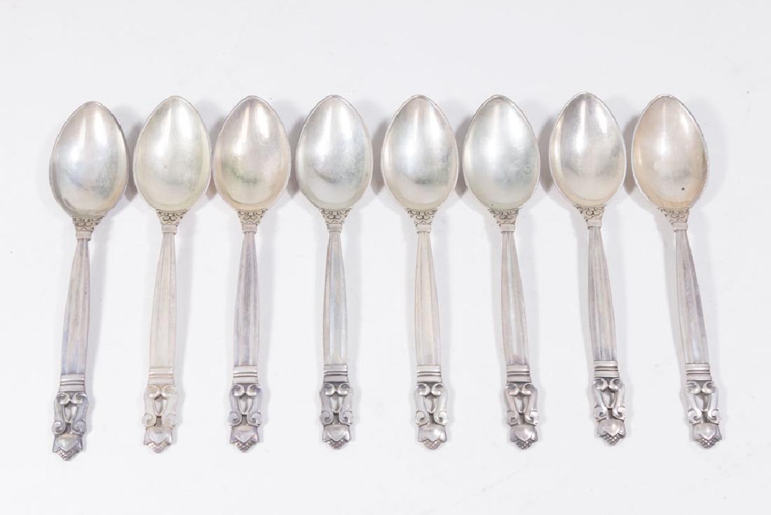 8 Georg Jensen Sterling Silver Teaspoons (1 of 3)
