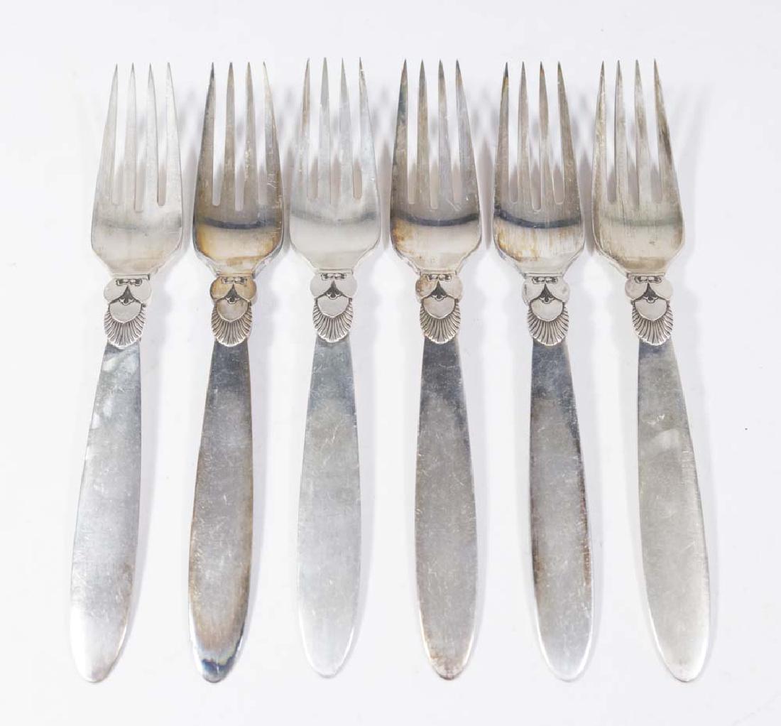6 Georg Jensen Sterling Silver Forks (1 of 3)