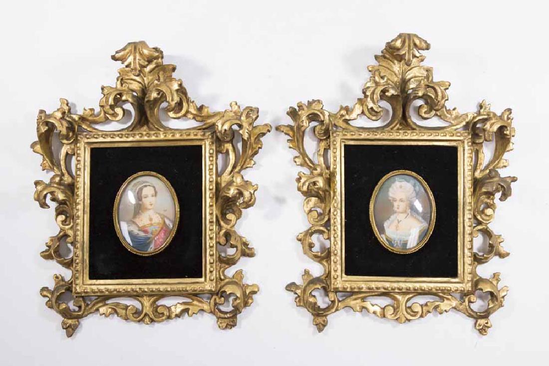 Pair Italian Rococo Portrait Miniatures (1 of 7)