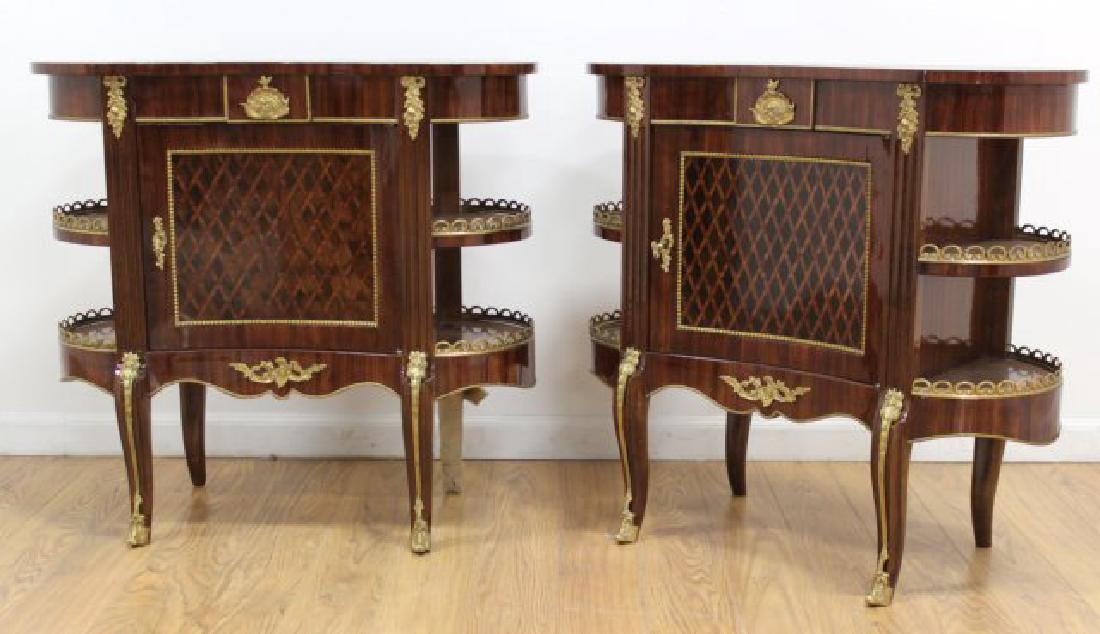 Pair French Style Inlaid Side Cabinets (1 of 4)
