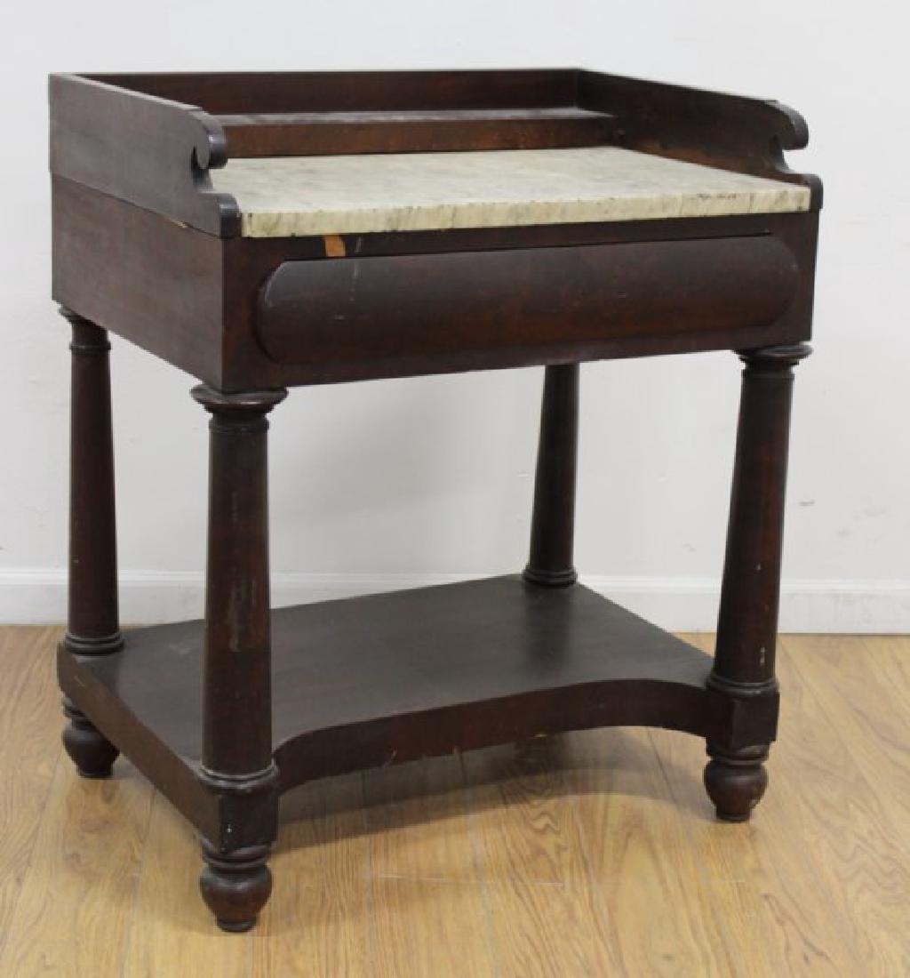 Federal Mahogany & Marble Top Side Table (1 of 4)