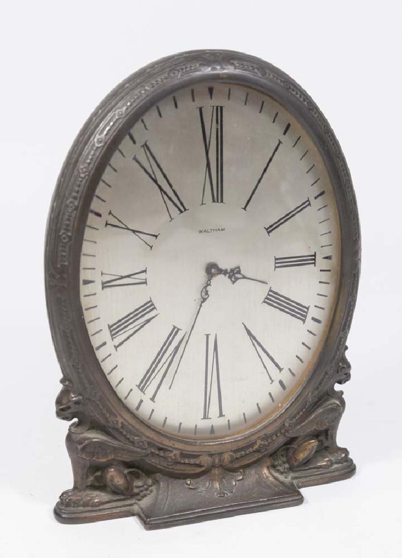 Waltham Bronze Clock with Griffins on Base (1 of 6)