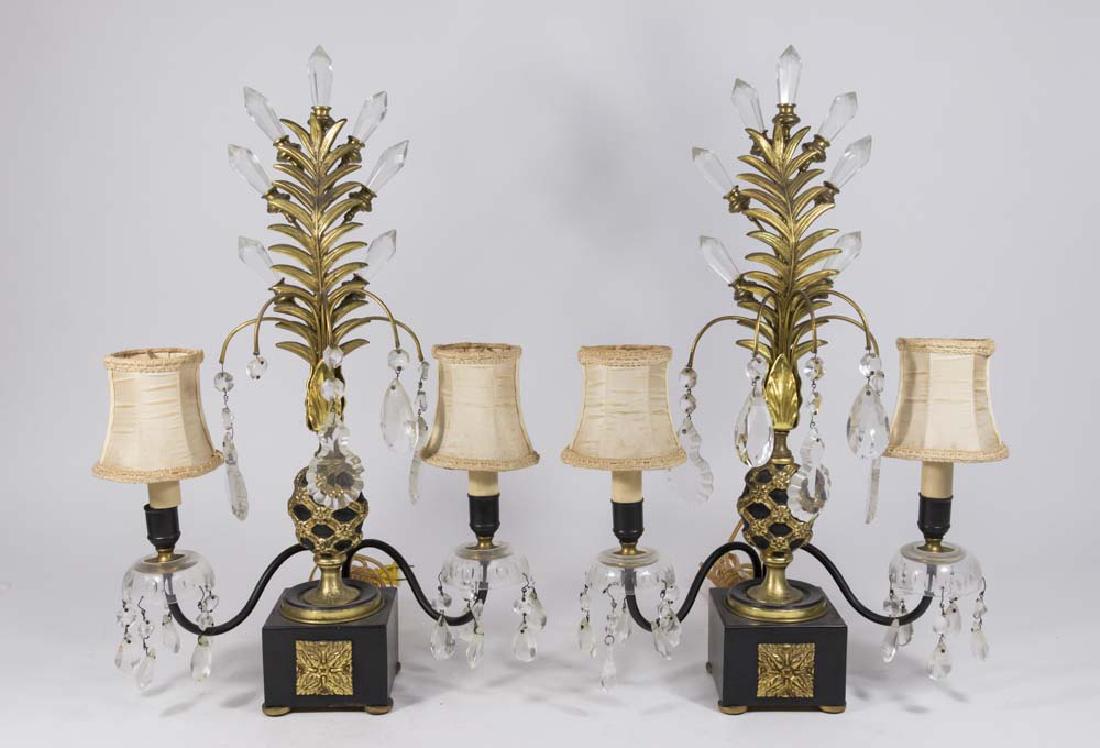 Pair Regency Style Crystal Lamps (1 of 5)