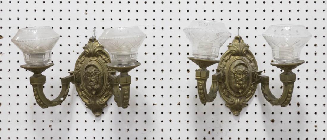 Pair Bronze Figural 2-Arm Sconces (1 of 4)