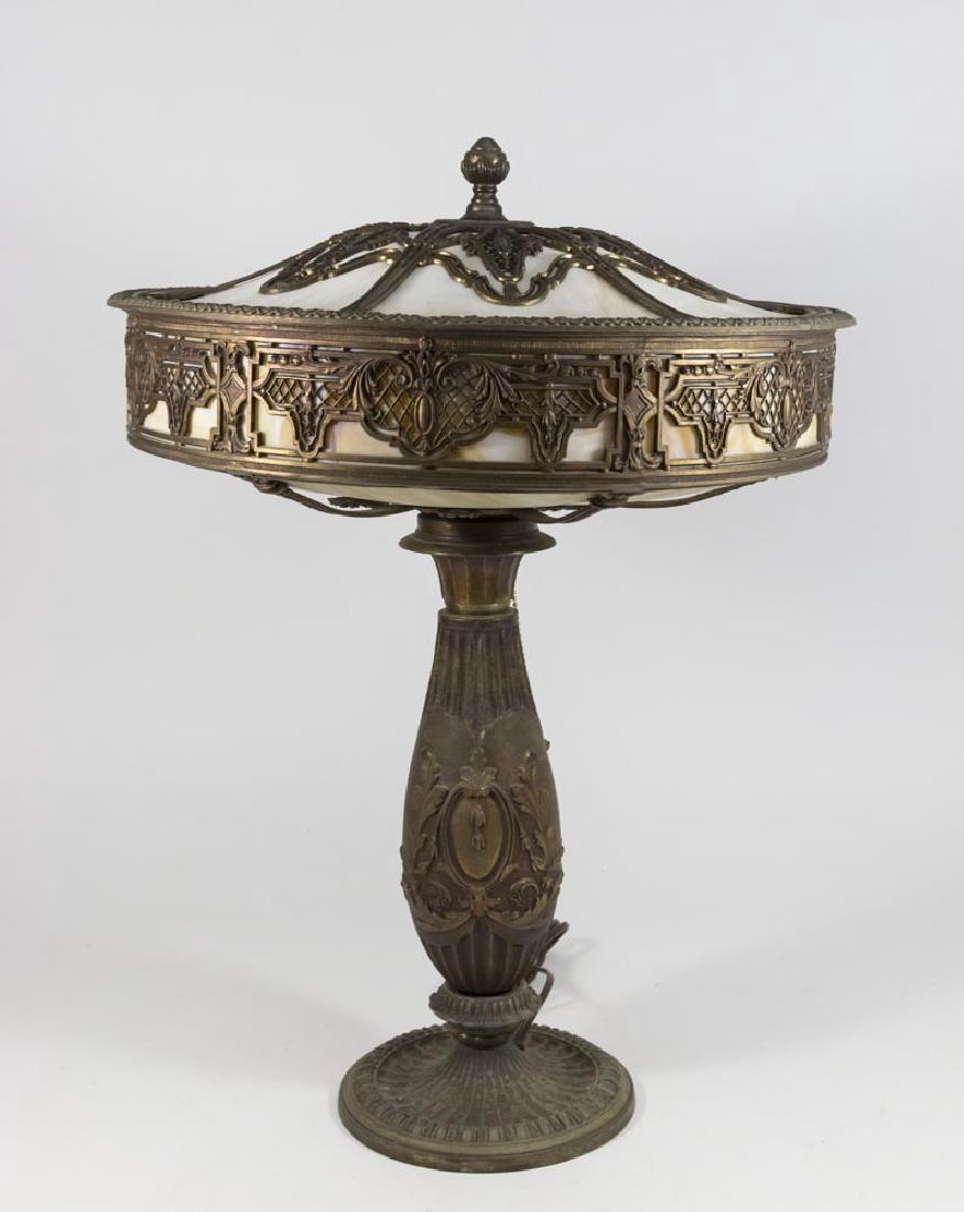 Slag Glass Lamp with Domed Top (1 of 4)