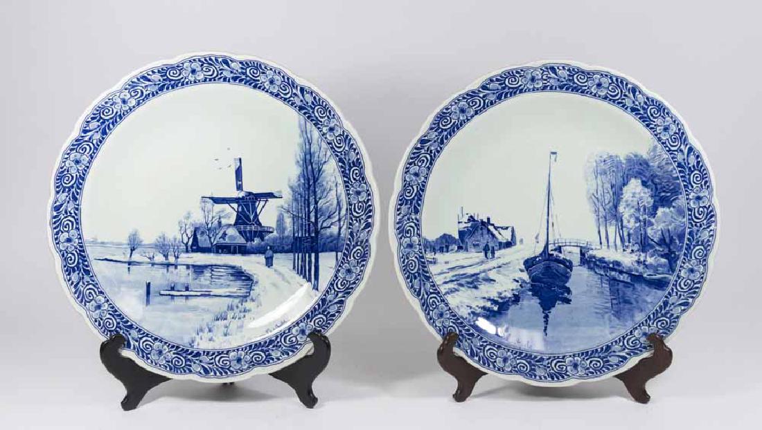 After L. Apol, Pair Handpainted European Chargers (1 of 7)