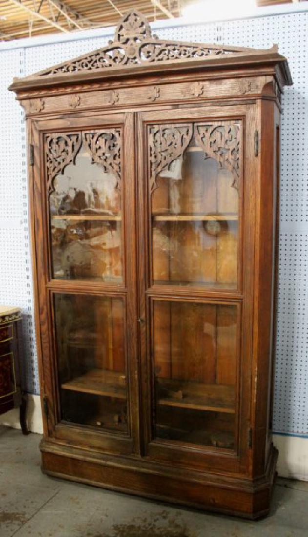 Gothic Revival Oak Bookcase (1 of 9)