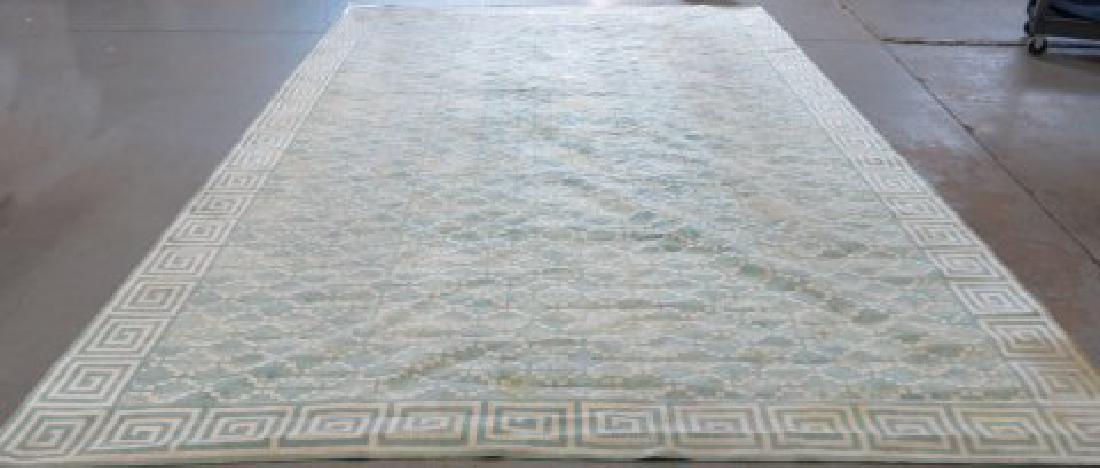 :"Stark" Geometric Design Rug/Carpet: Flat weave. Approx. 10'1 1/2" W x 17'4" L. Property from a Park Ave, NY collection. (5059)