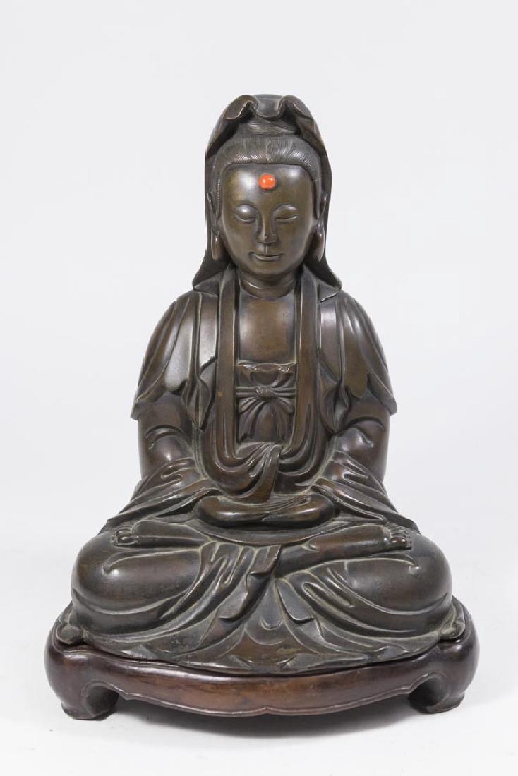 19th C. Chinese Bronze Sculpture of Guanyin (1 of 5)