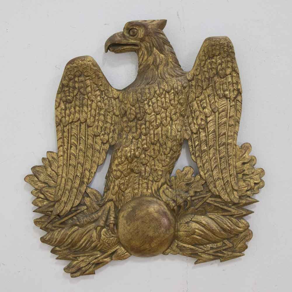 Giltwood Italian Eagle Crest: Approx. 26 1/2" x 25".