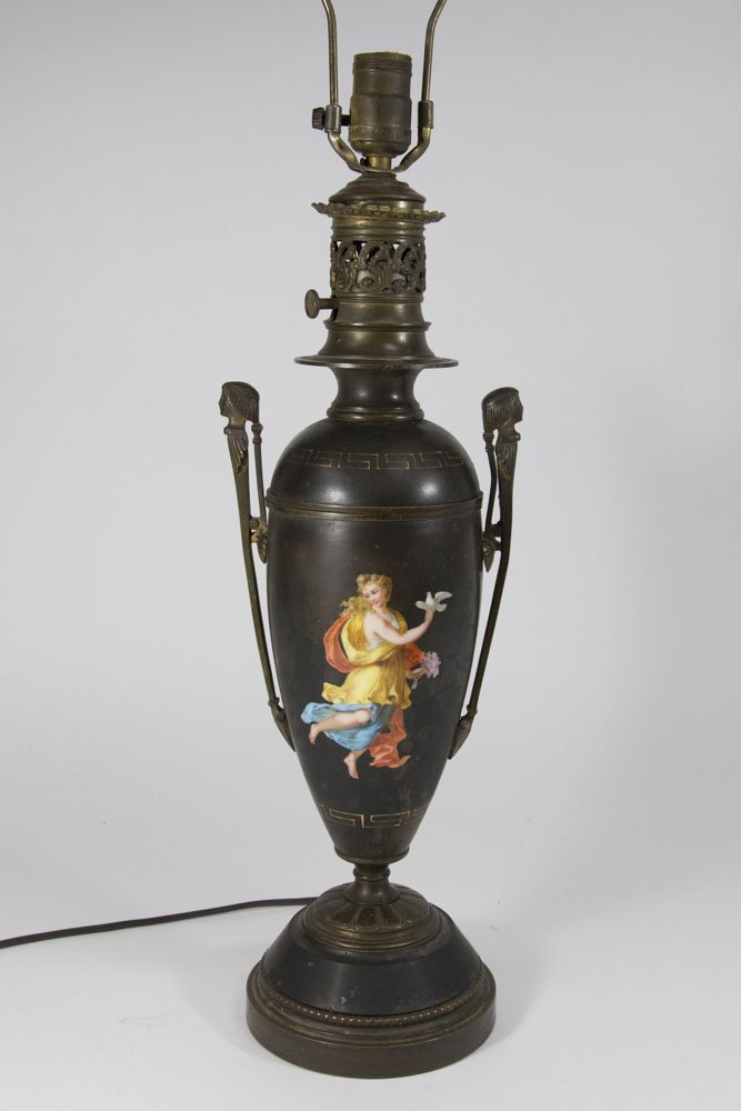 Victorian Bronze Mounted Porcelain Lamp (1 of 5)