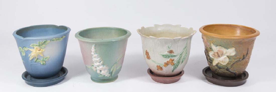4 Roseville Flower Pots (1 of 7)