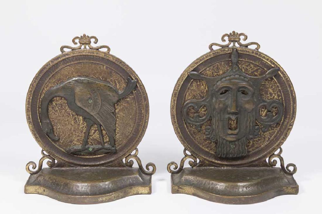 Pair Bronze Figural Bookends, Possibly Oscar Bach (1 of 4)