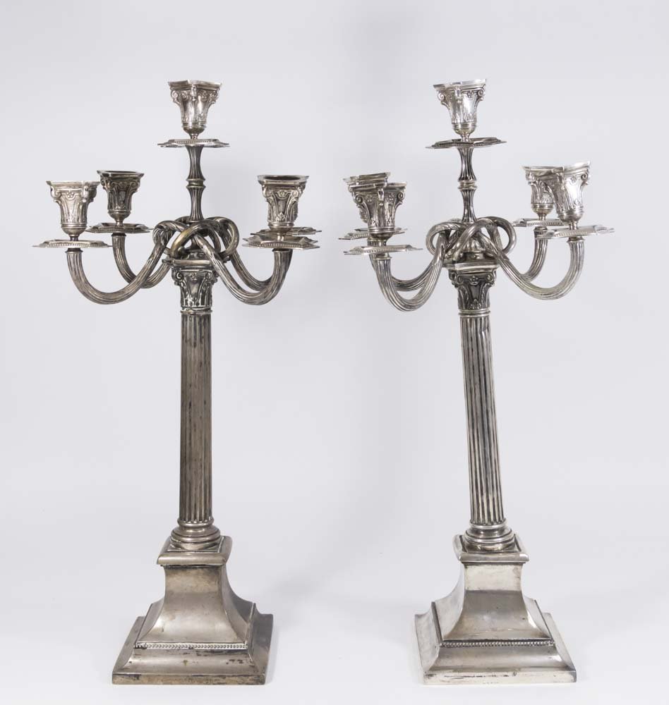Pair 800 Silver 4-Arm Candelabra (1 of 7)