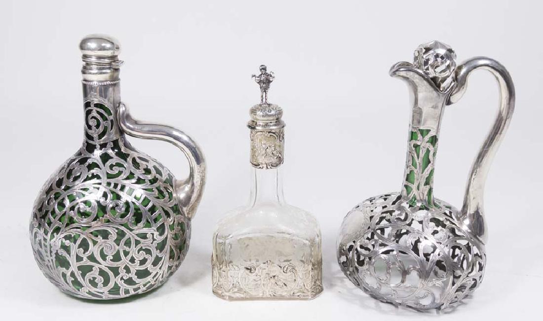 Group Lot of 3 Silver Decanters (1 of 9)