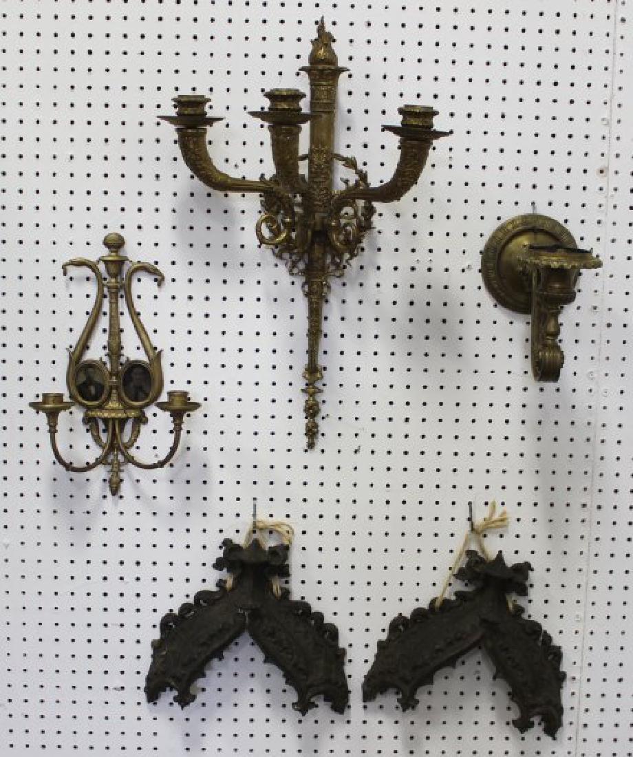 3 Neoclassic Style Sconces & Pair Gothic Brackets (1 of 5)