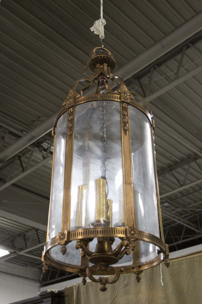 Cylindrical Lantern: Approx. 32" high, 12" wide.