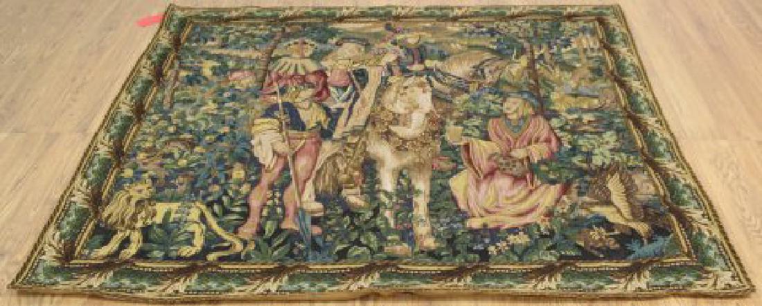 Machine-Made Copy of Flemish Tapestry: Approx. 60" x 70".