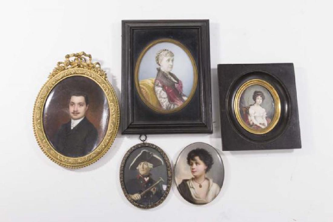 :Collection of 5 Handpainted Portrait Miniatures (1 of 9)