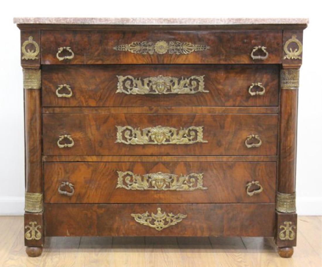 Marble Top Empire Style Bronze Mounted Commode (1 of 9)