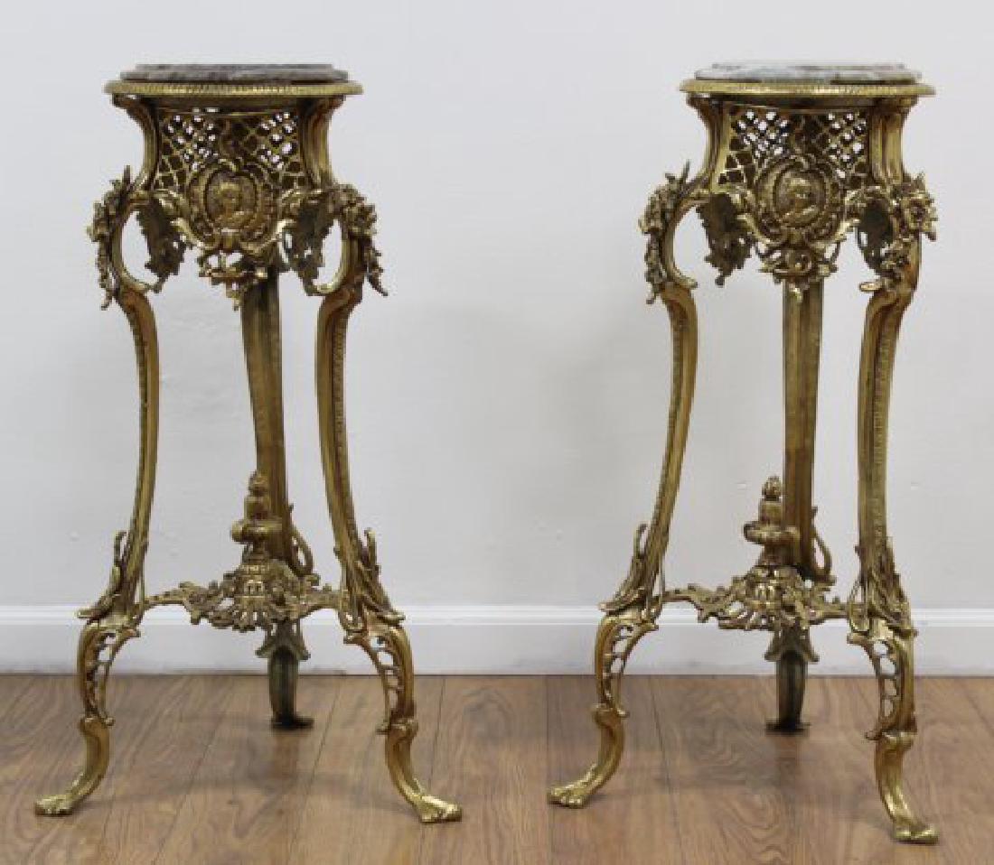 Pair of Marble Top Bronze Stands (1 of 6)