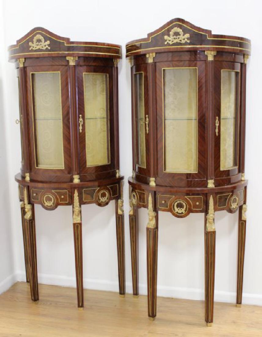 Pair of French Empire Style Inlaid Cabinets (1 of 6)