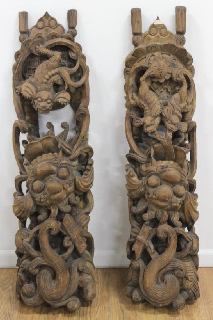 Pair Chinese Carved Figural Architectural Elements (1 of 6)