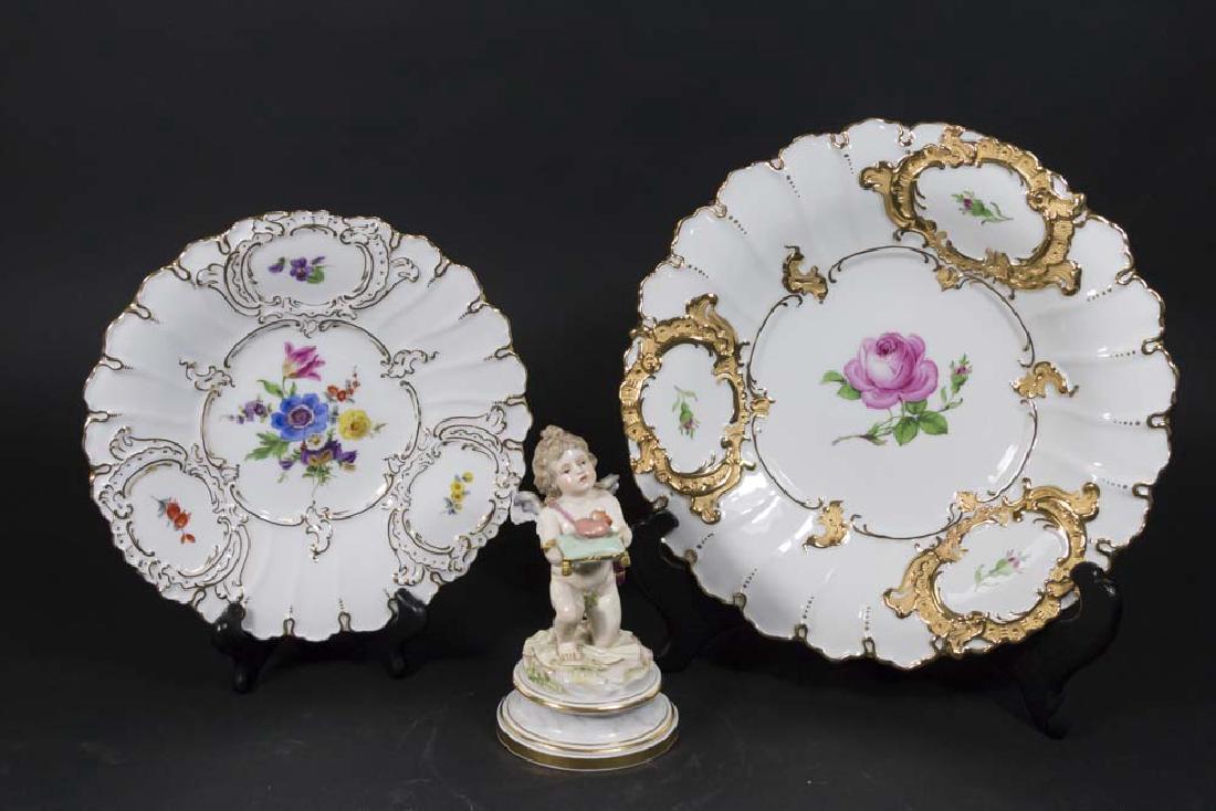 Meissen Angel Figure & 2 Meissen Plates (1 of 8)