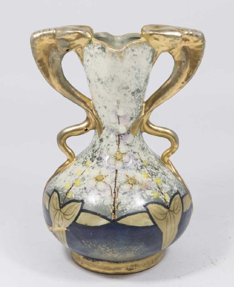 Austria Amphora Partial Gilt Ceramic Vase (1 of 6)