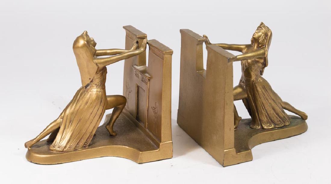 Pair L.V. Aronson Metal Figural Art Deco Bookends (1 of 4)