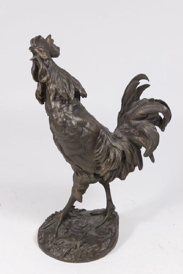 P.J. Mene Bronze Rooster: Approx. 12 1/4" H. Property from the collection of Hank Willoughby, Allenwood, NJ.
