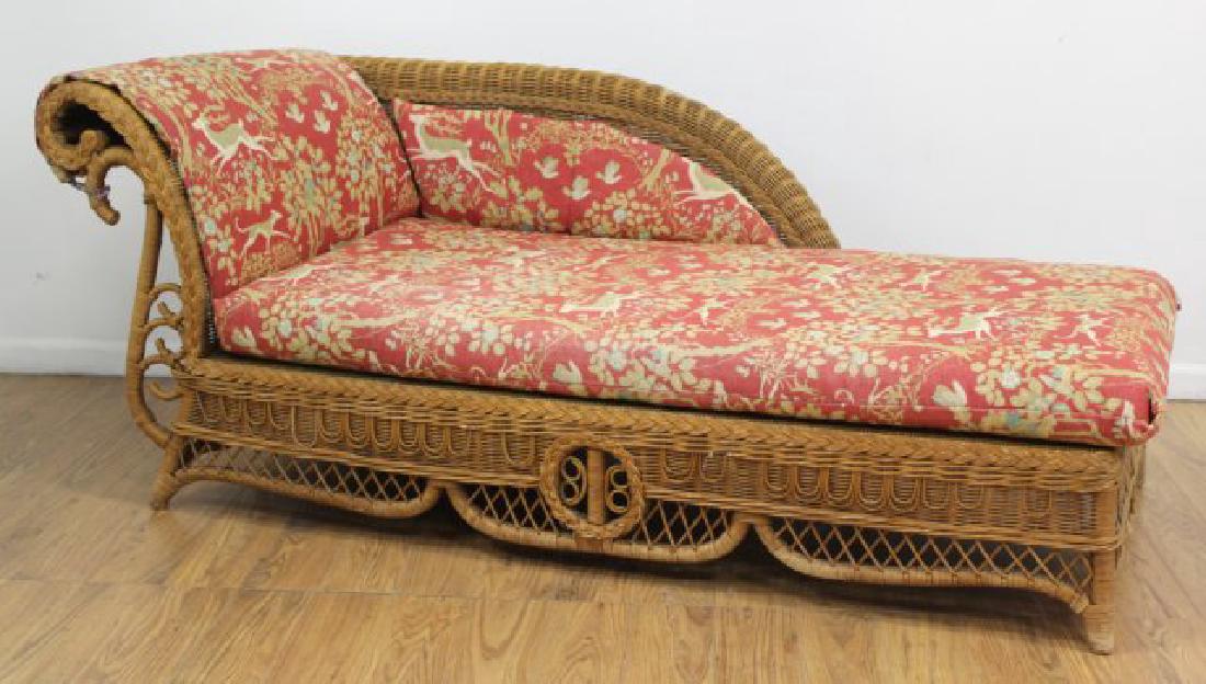 Ralph Lauren Wicker Chaise Longue with Cushions (1 of 7)