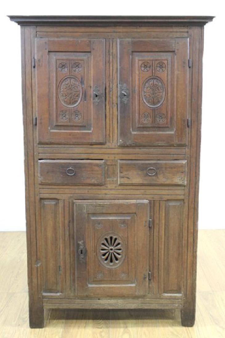 Antique French Oak or Belgian 4-Drawer Chest (1 of 6)