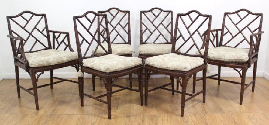 Set 6 Faux Bamboo Chairs (1 of 4)