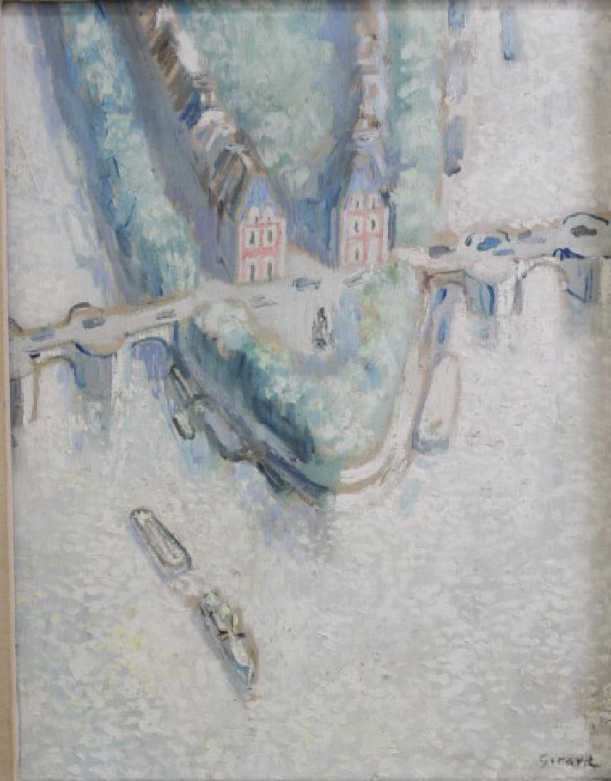 Girard, Seine River Scene, Oil on Canvas (1 of 4)