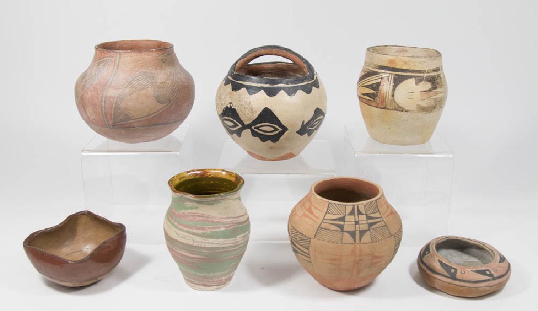 6 Indian Vessels & 1 Fort Ticonderoga Vase (1 of 9)