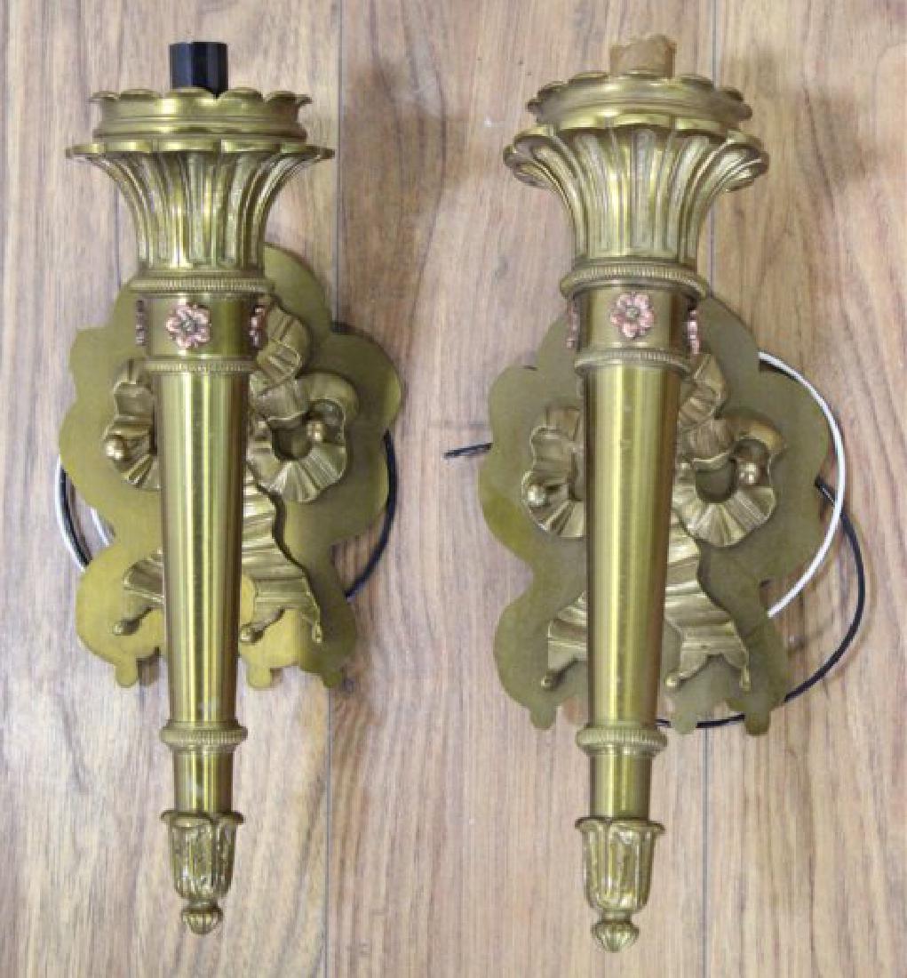 Pair Neoclassic Style Bronze Sconces (1 of 2)