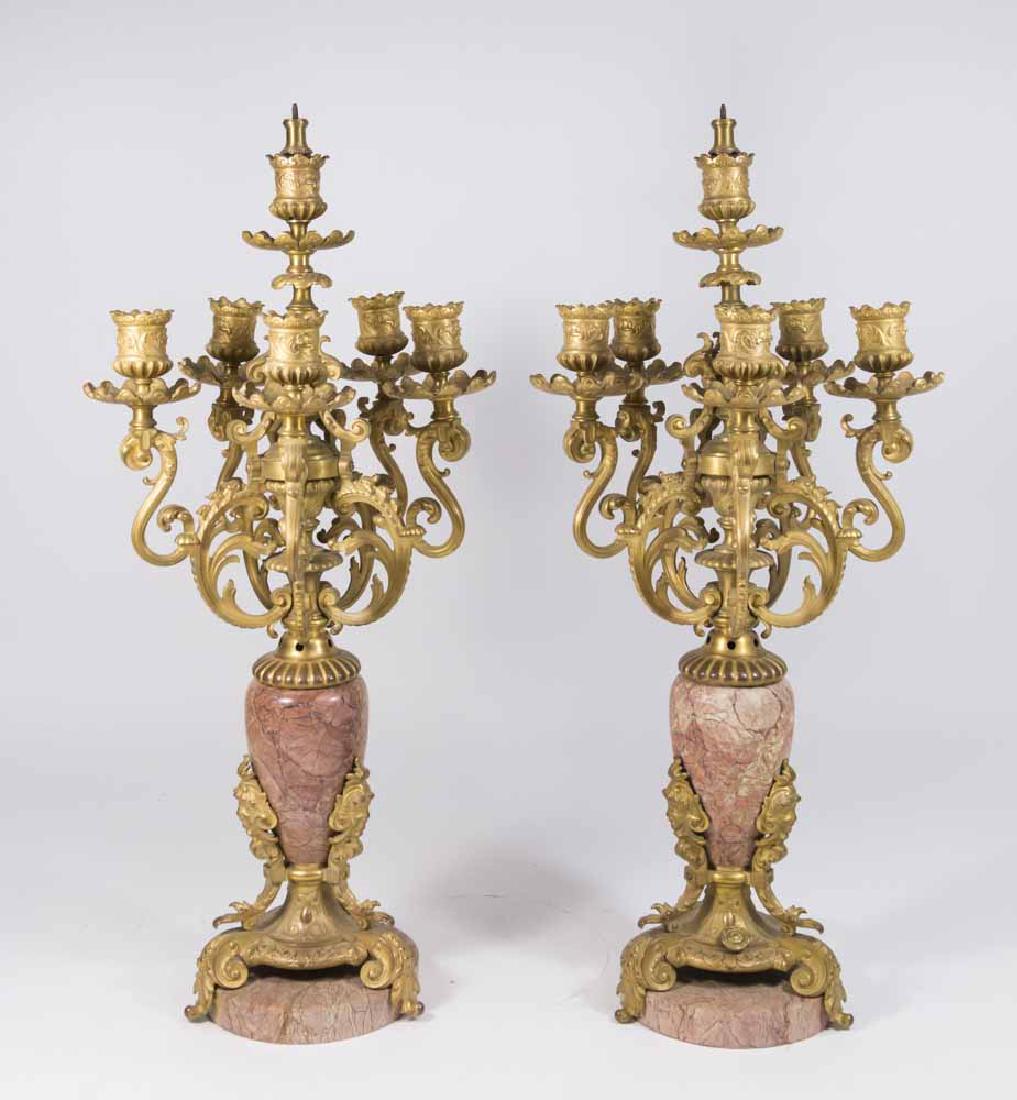 Pair Regence Style Ormolu & Marble Candelabra (1 of 5)