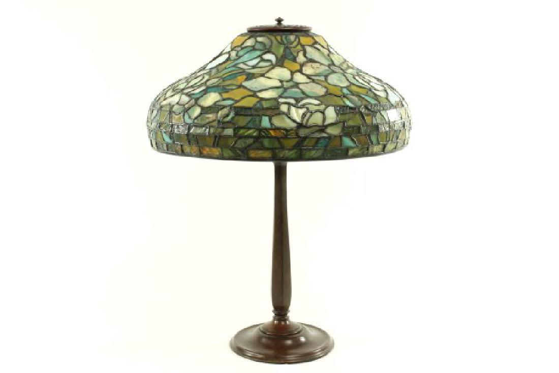 Stained Glass Table Lamp Signed Tiffany Studios (1 of 8)