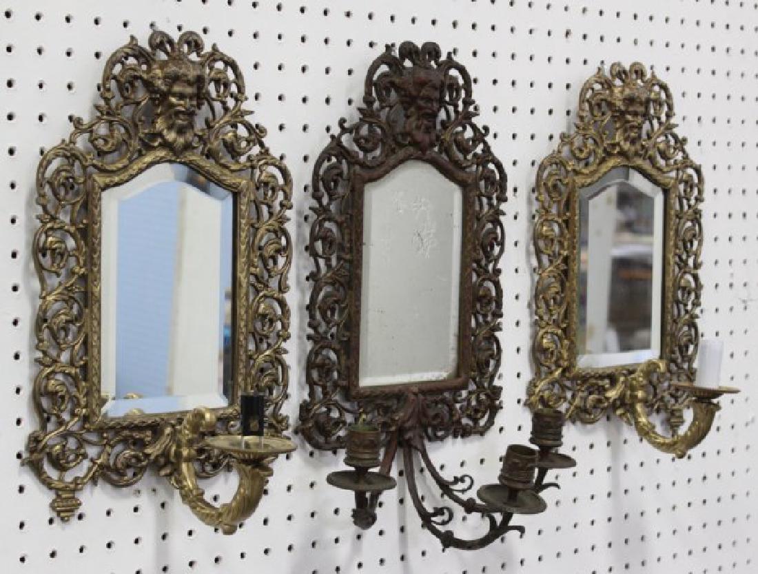 3 Mirrored Sconces with Northwind Faces (1 of 5)