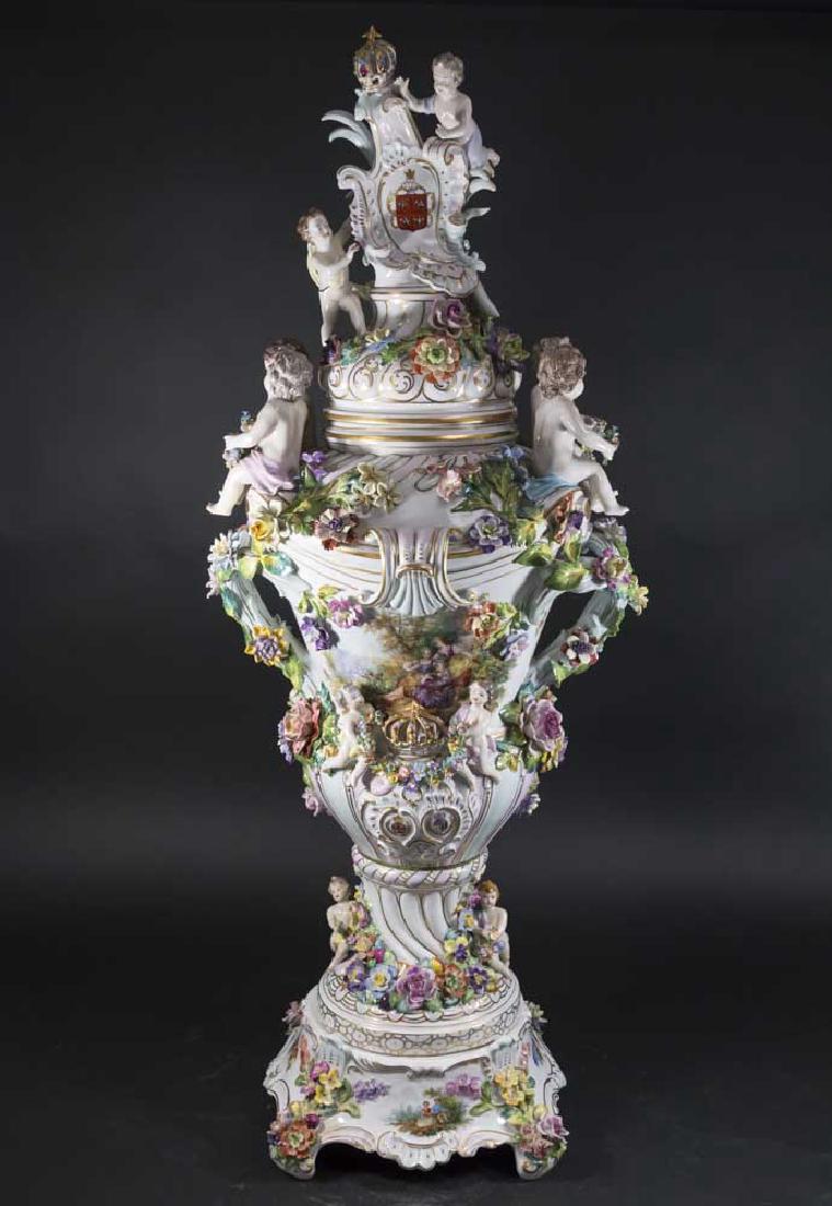 Palace-Size Dresden Porcelain Covered Urn (1 of 10)