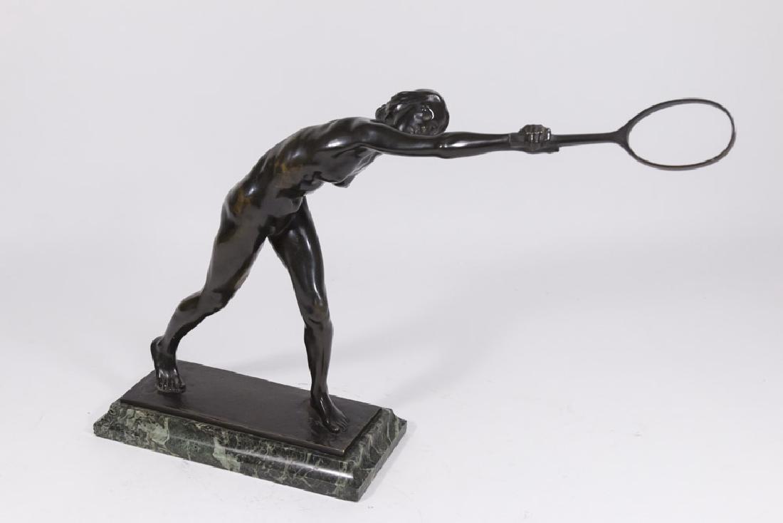 Early 20th Century Bronze Figure of Tennis Player (1 of 5)